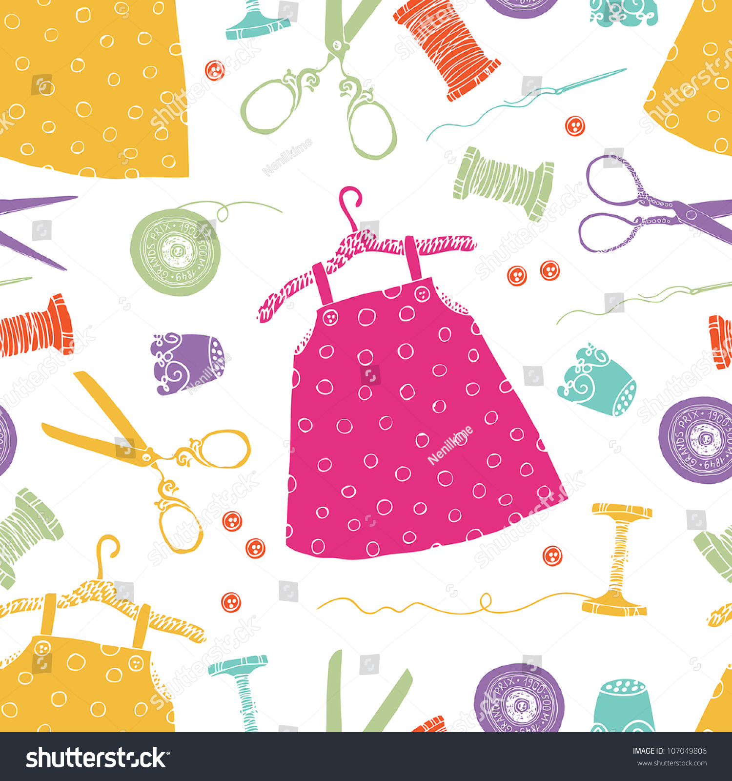 Childrens Dresses Background Stock Vector (Royalty Free) 107049806 ...