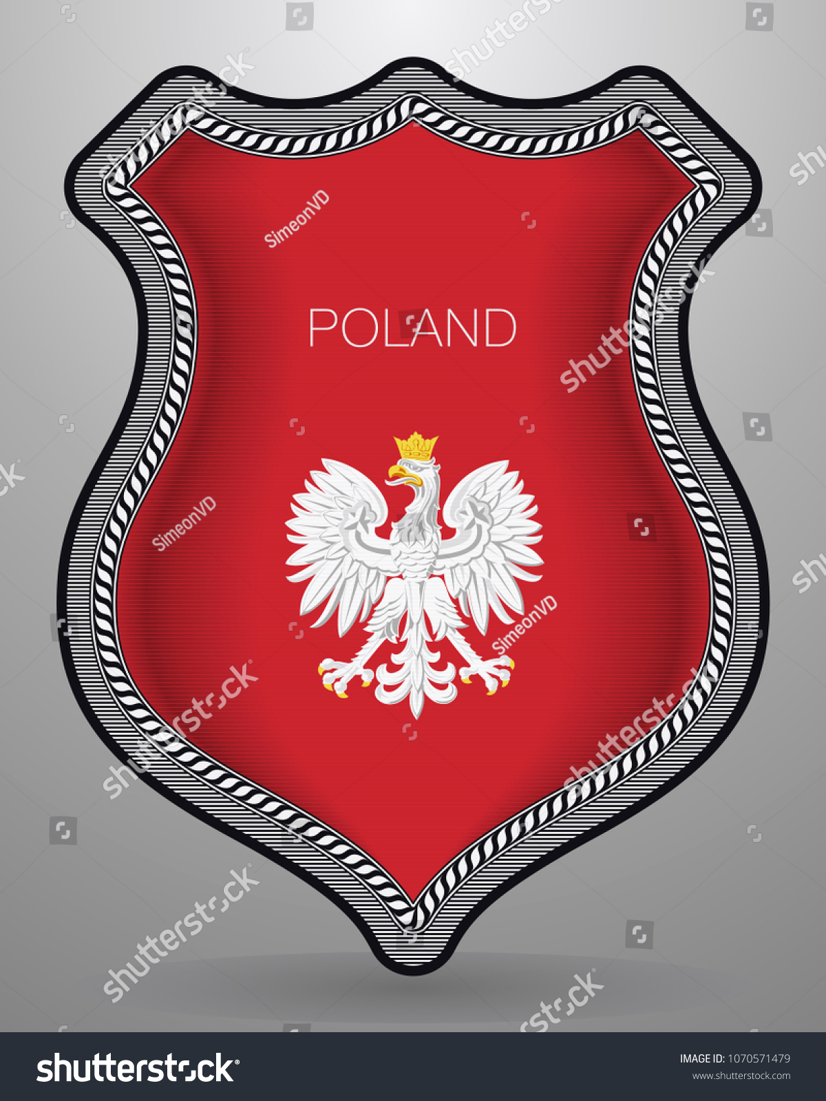 Eagle Crown National Emblem Poland Vector Stock Vector Royalty Free