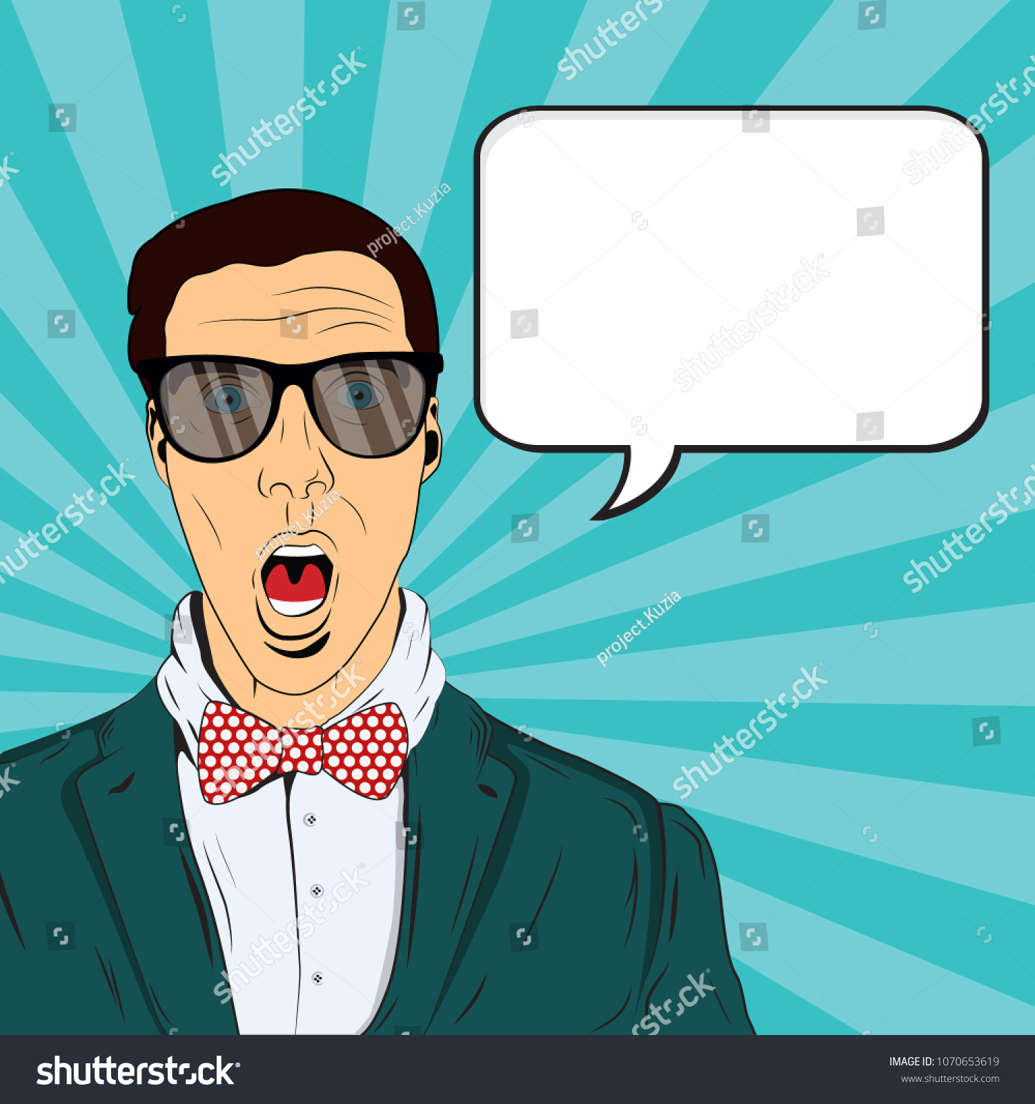 Hyper Expressive Reaction Cartoon Man Face Stock Vector (Royalty Free ...