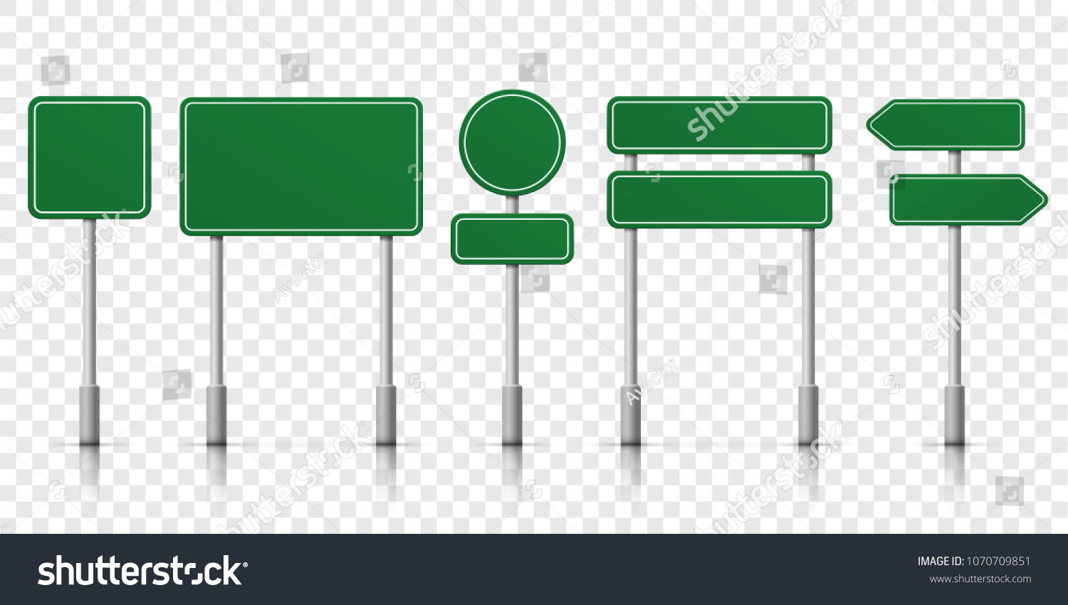 Road Signs Blank Icons Vector Green Stock Vector (Royalty Free ...