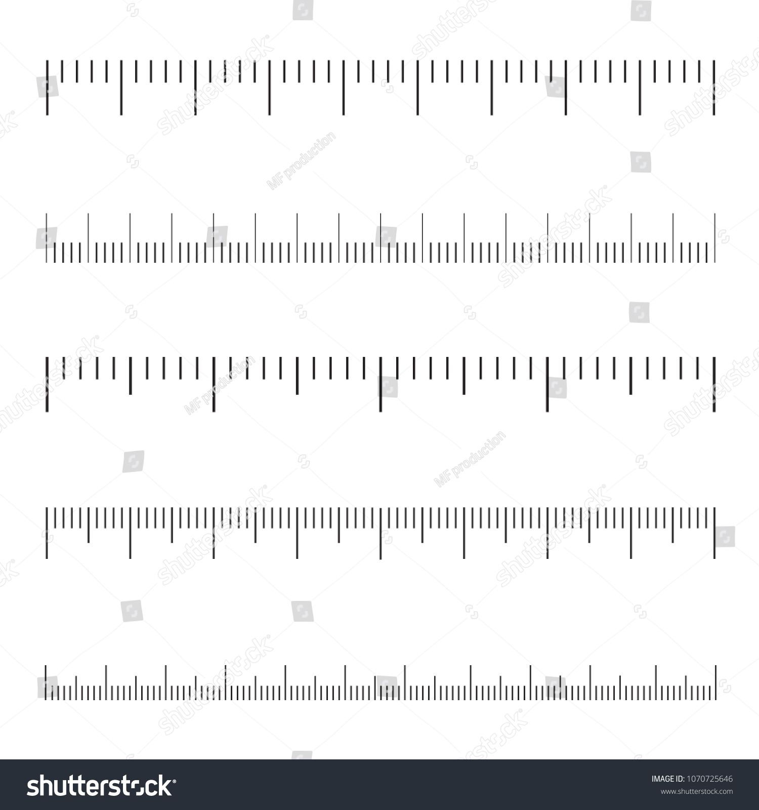 Ruler Scale Set Isolated On White Stock Vector (Royalty Free ...