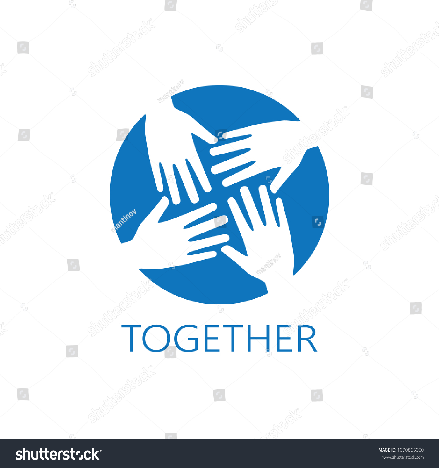 Four Hands Together Icon Logo Vector Stock Vector (Royalty Free ...