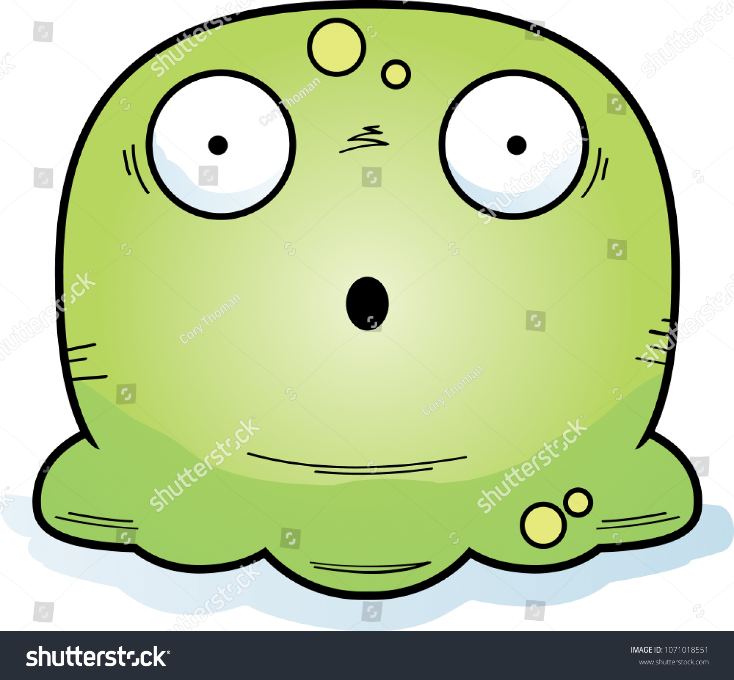 Cartoon Illustration Booger Looking Surprised Stock Vector (Royalty ...