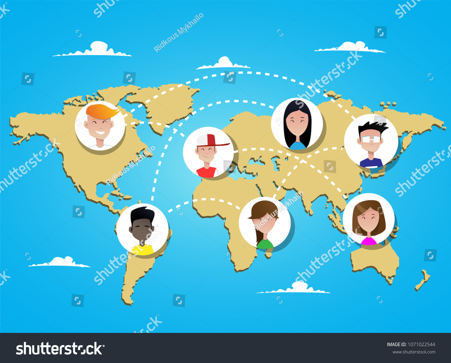 People Connecting All Over World Concept Stock Illustration 1071022544 ...