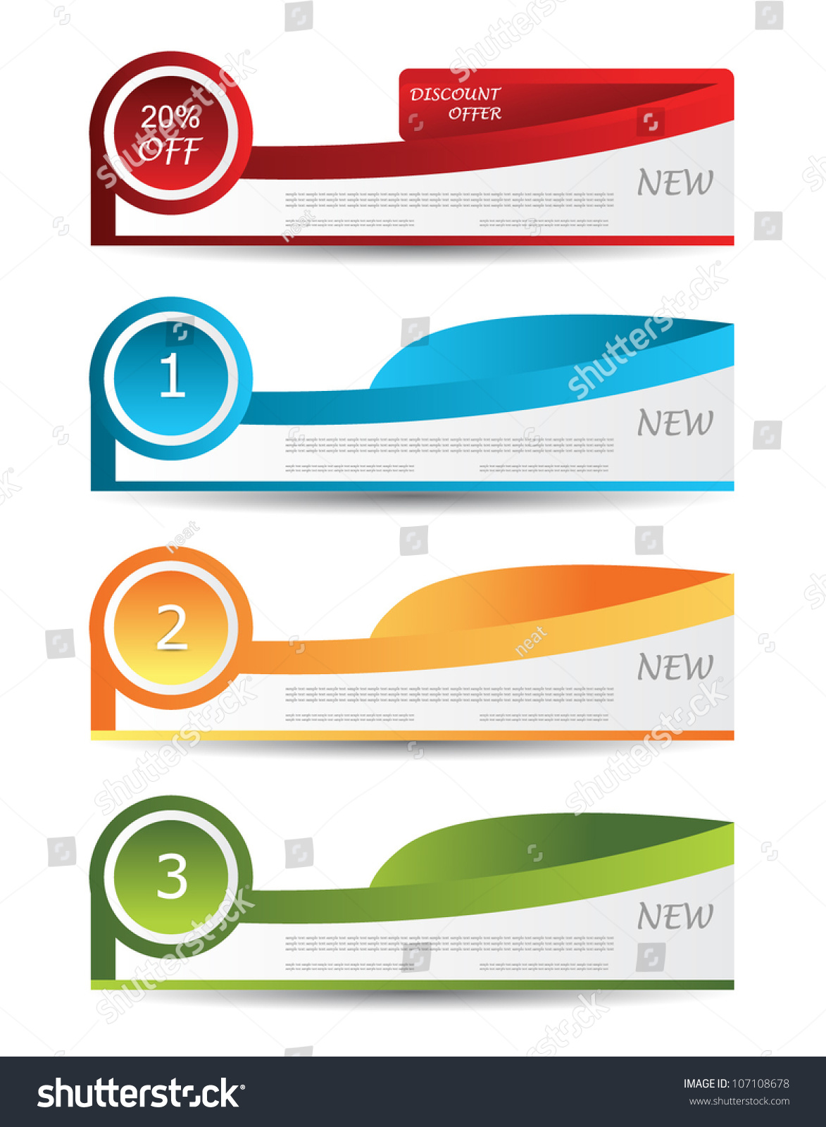 Colorful Number Line Banner Design Stock Vector (Royalty Free ...