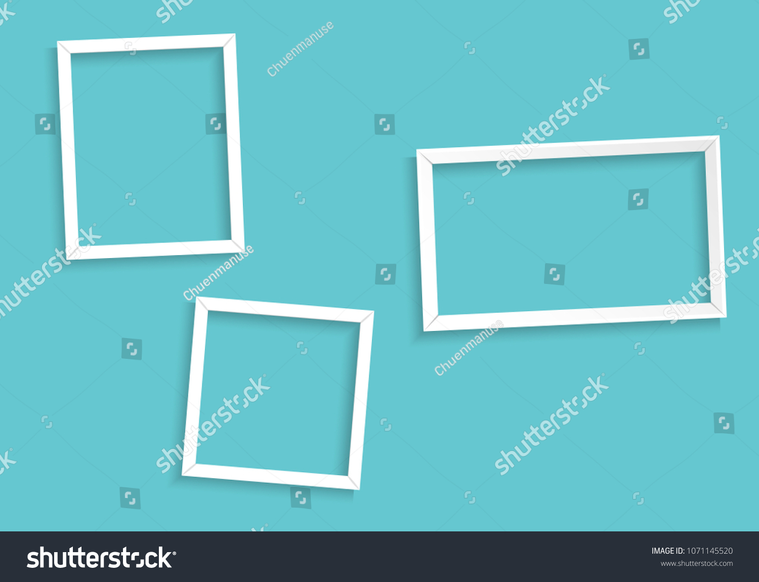 Realistic Photo Frame Template Vector Illustration Stock Vector ...