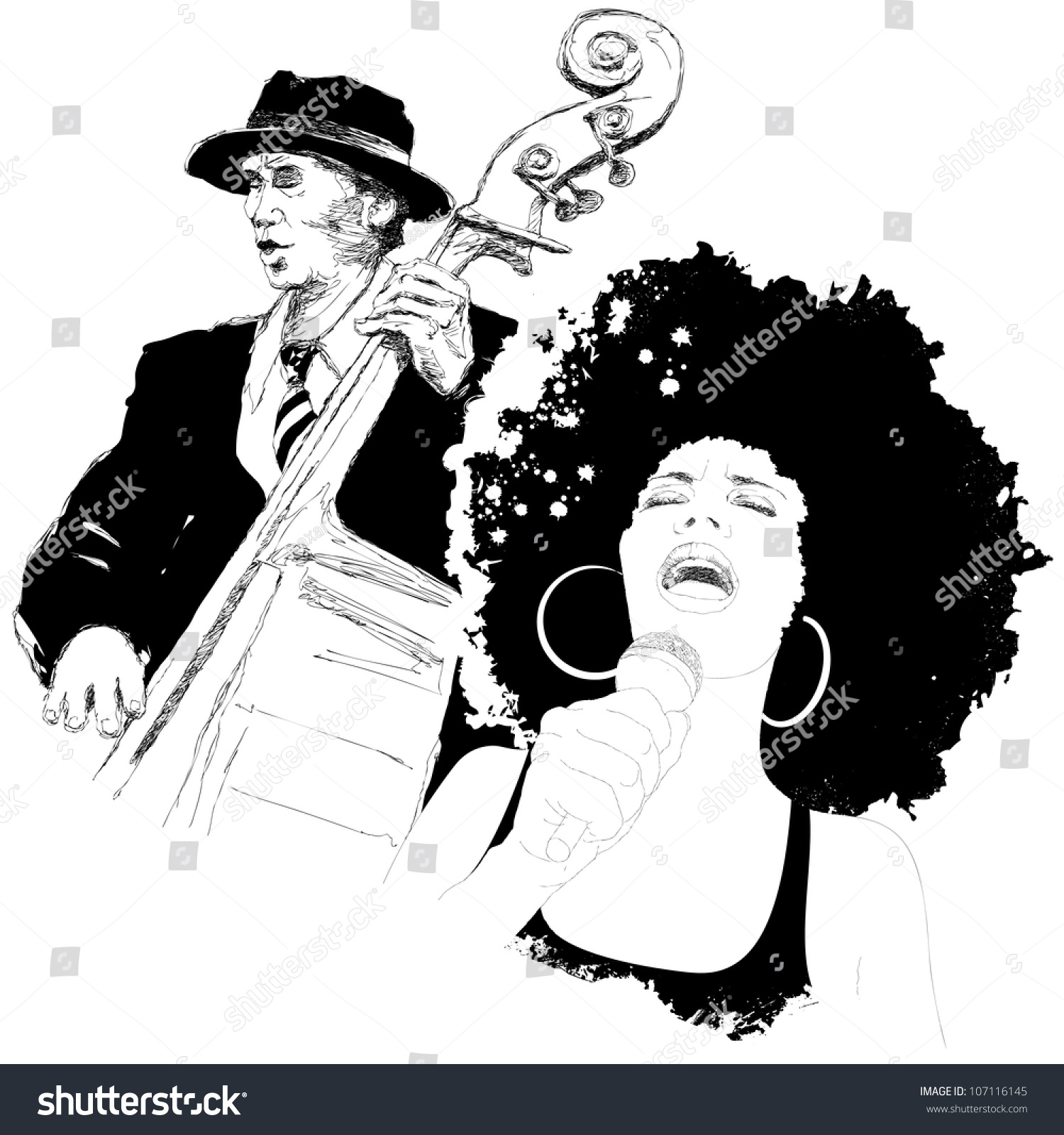 Джазовая певица рисунок