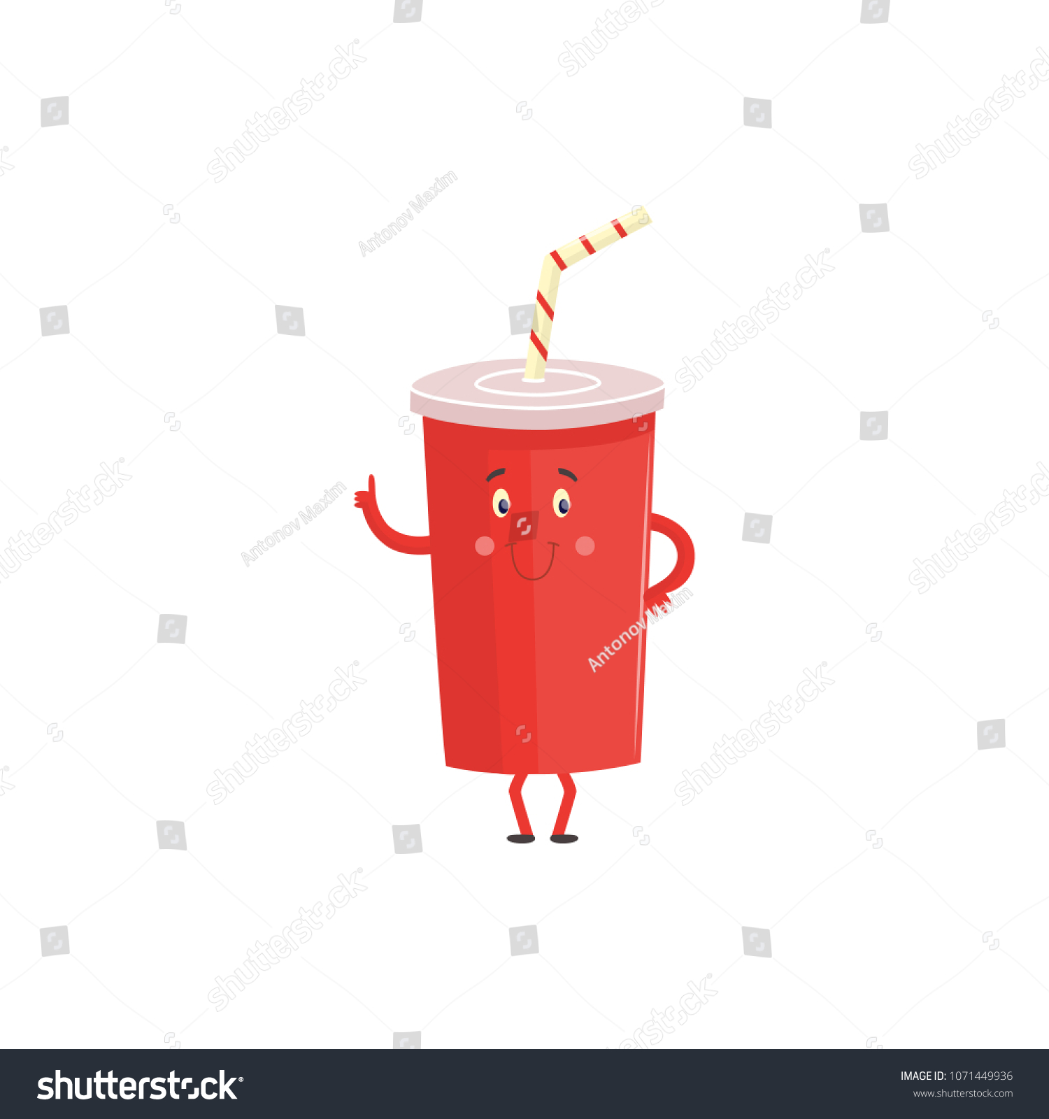 Cartoon Character Plastic Cup Sweet Soda Stock Vector (Royalty Free ...