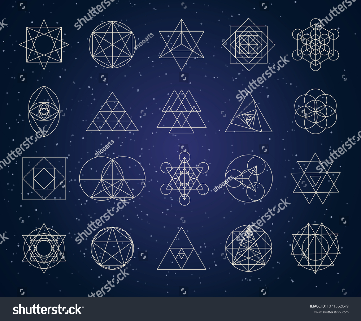 Sacred Geometry Outline Shapes Vector Set Stock Vector (Royalty Free ...