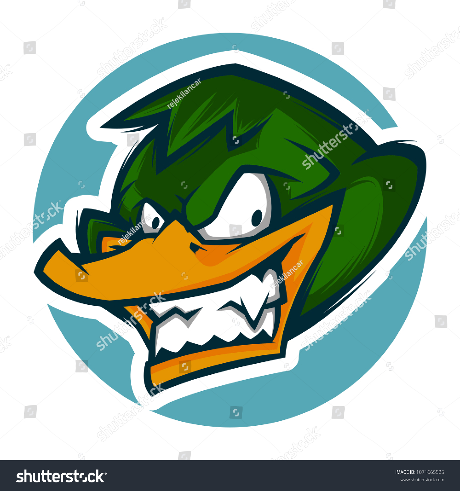 Angry Duck Head Mascot Stock Vector (Royalty Free) 1071665525 ...