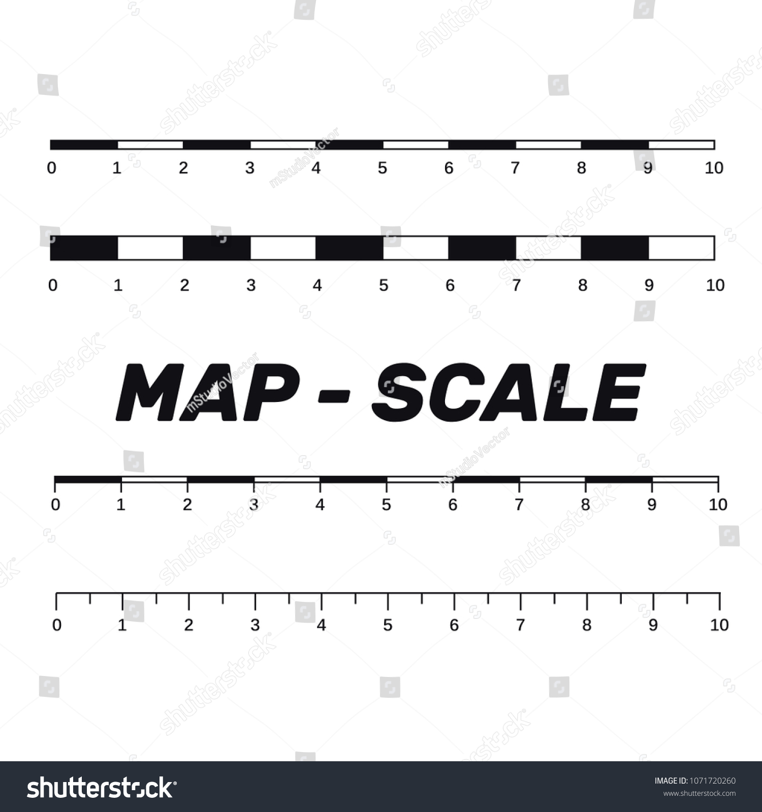 Map Scales Graphics Measuring Distances Scale Stock Vector Royalty   Stock Vector Map Scales Graphics For Measuring Distances Scale Measure Map V 1071720260 