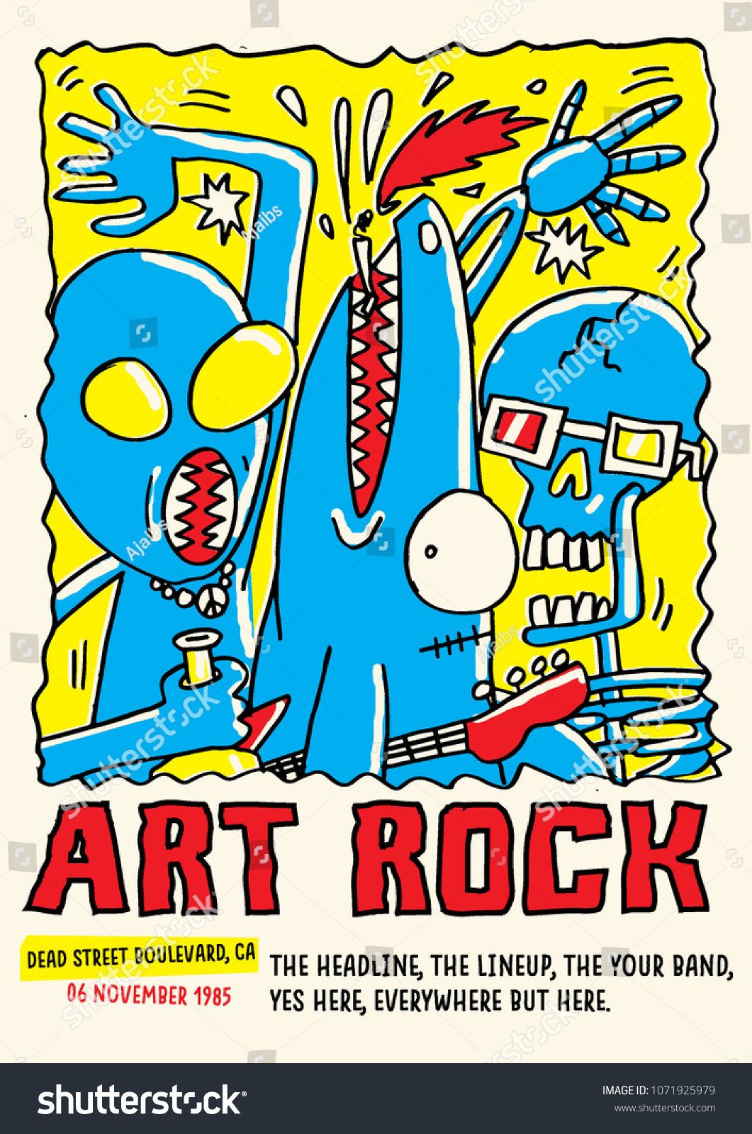 Art Rock Gig Poster Flyer Template Stock Vector Royalty Free Shutterstock