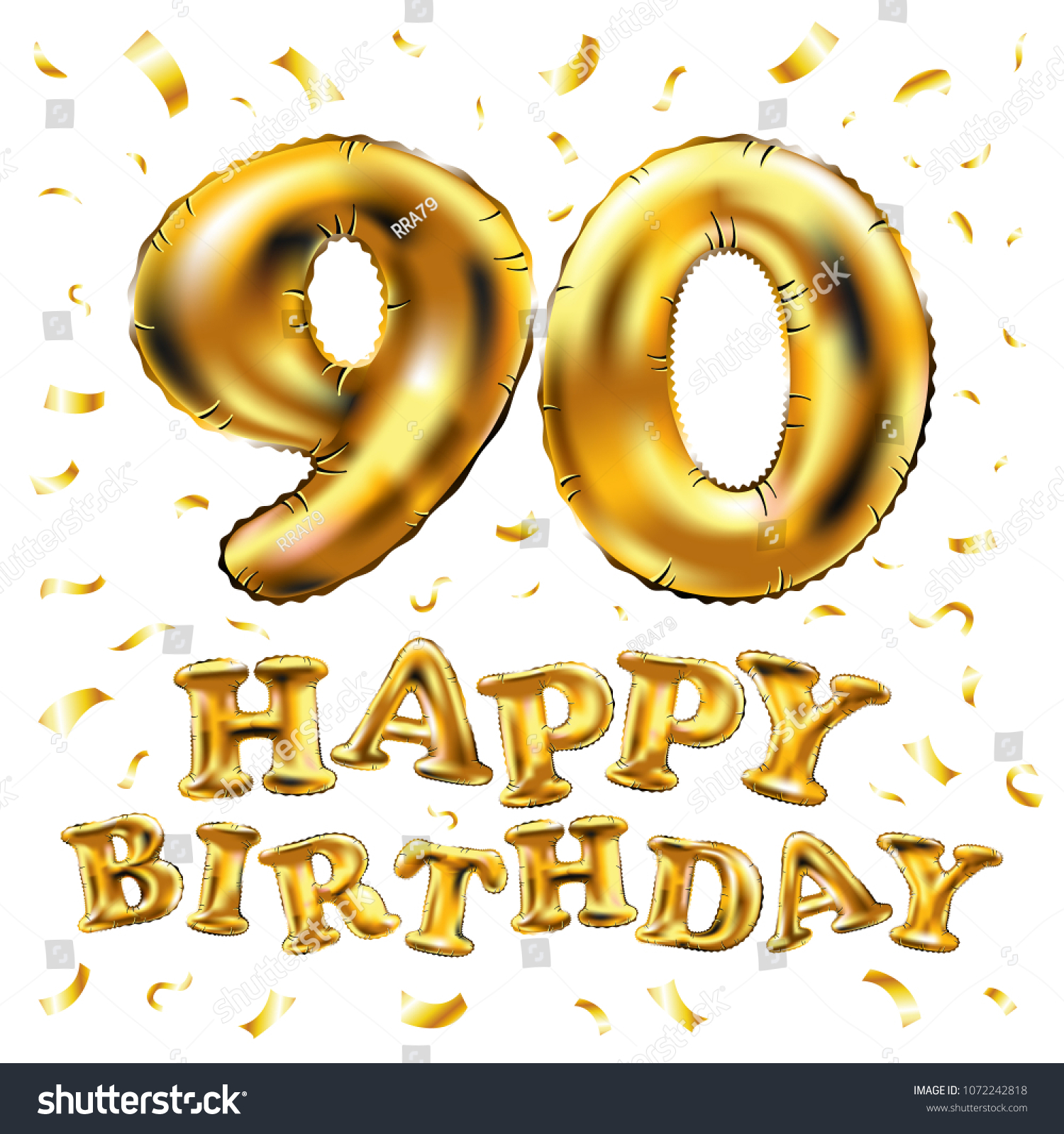 Vector Happy Birthday 90th Celebration Gold Stock Vector (Royalty Free ...