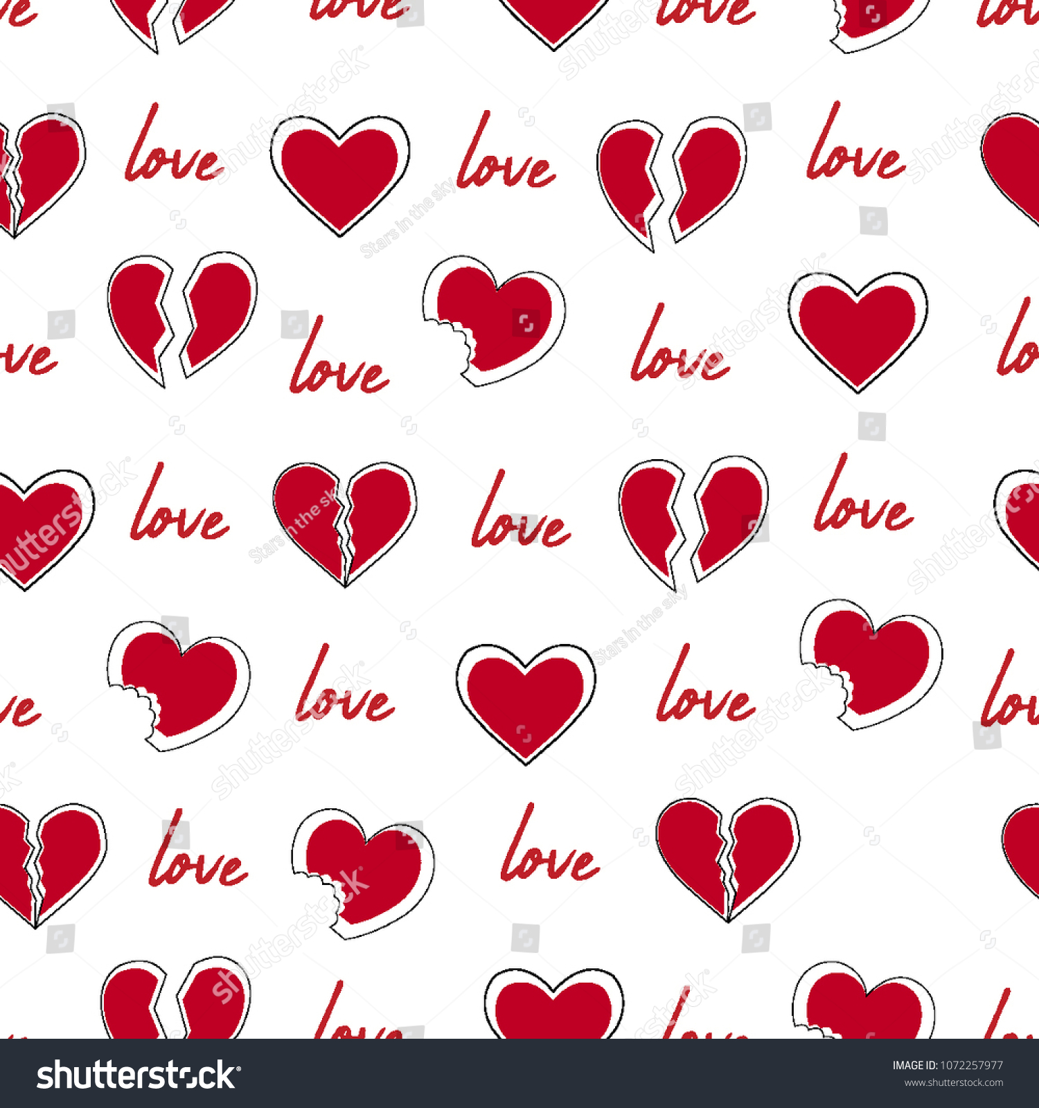 Red Heart Love Black Line Art Stock Vector Royalty Free 1072257977 Shutterstock 1821