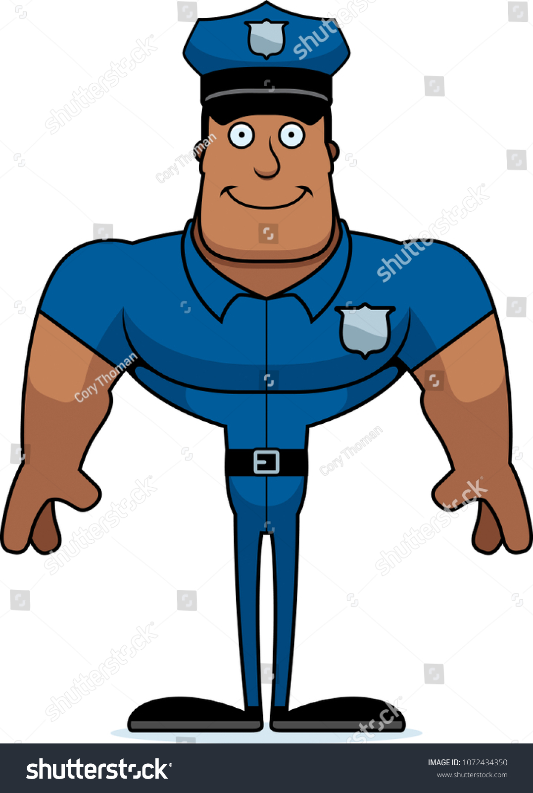 Cartoon Police Officer Smiling Stock Vector (Royalty Free) 1072434350 ...