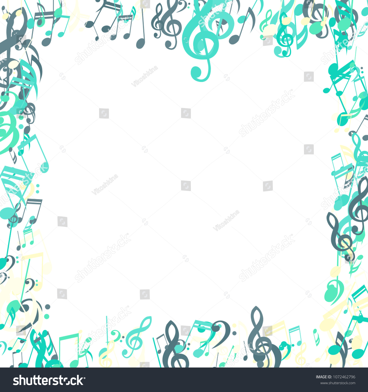 Square Frame Musical Symbols Modern Background Stock Vector (Royalty ...