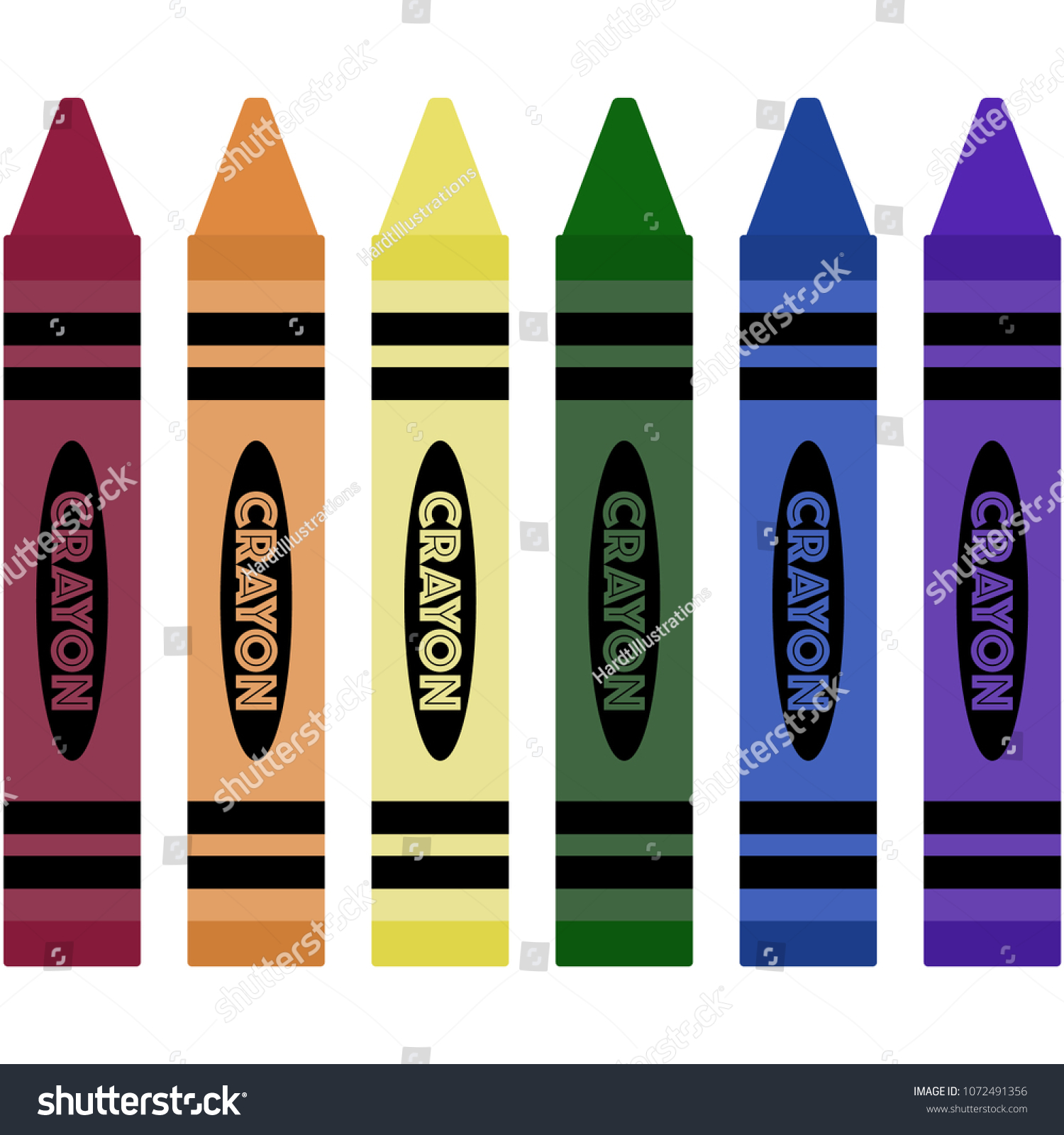 Rainbow Colors Crayons Illustration Set 6 Stock Vector (Royalty Free ...