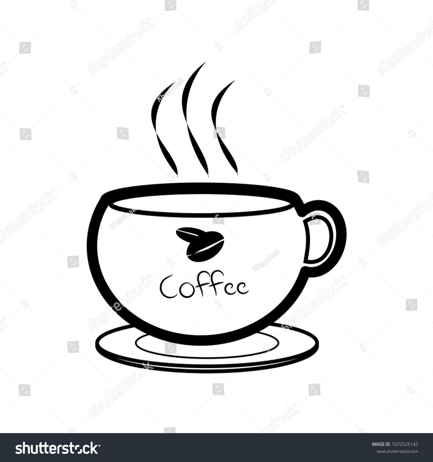 Coffee Cup Smoke On White Background Stock Vector (Royalty Free ...