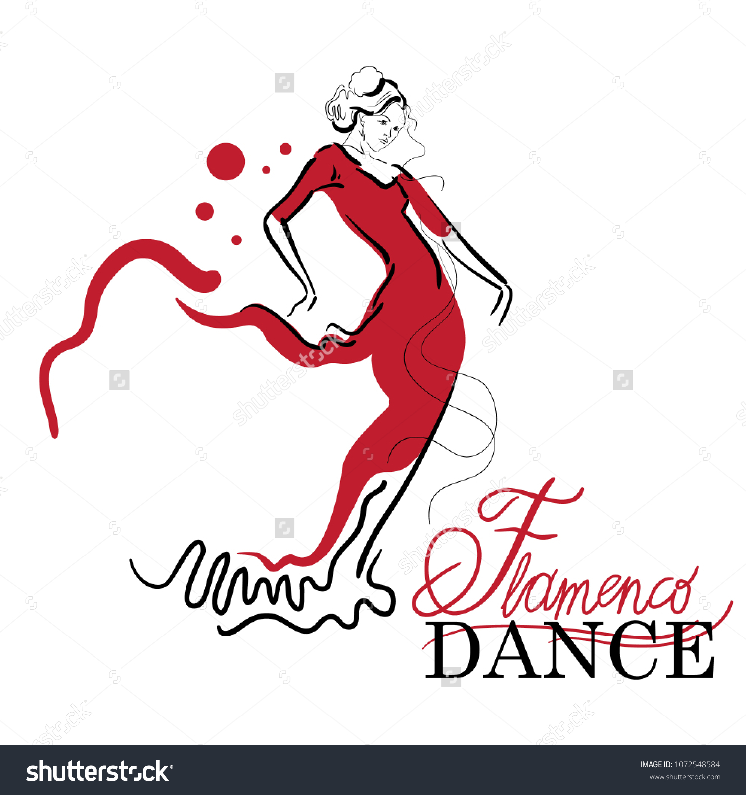 Эскизы вектор танца фламенко