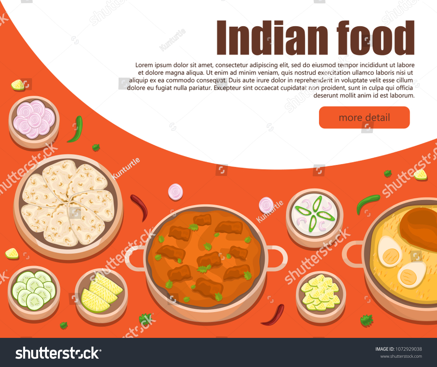 Illustration Vector Flat Cartoon Indian Food Stock Vector (Royalty Free ...