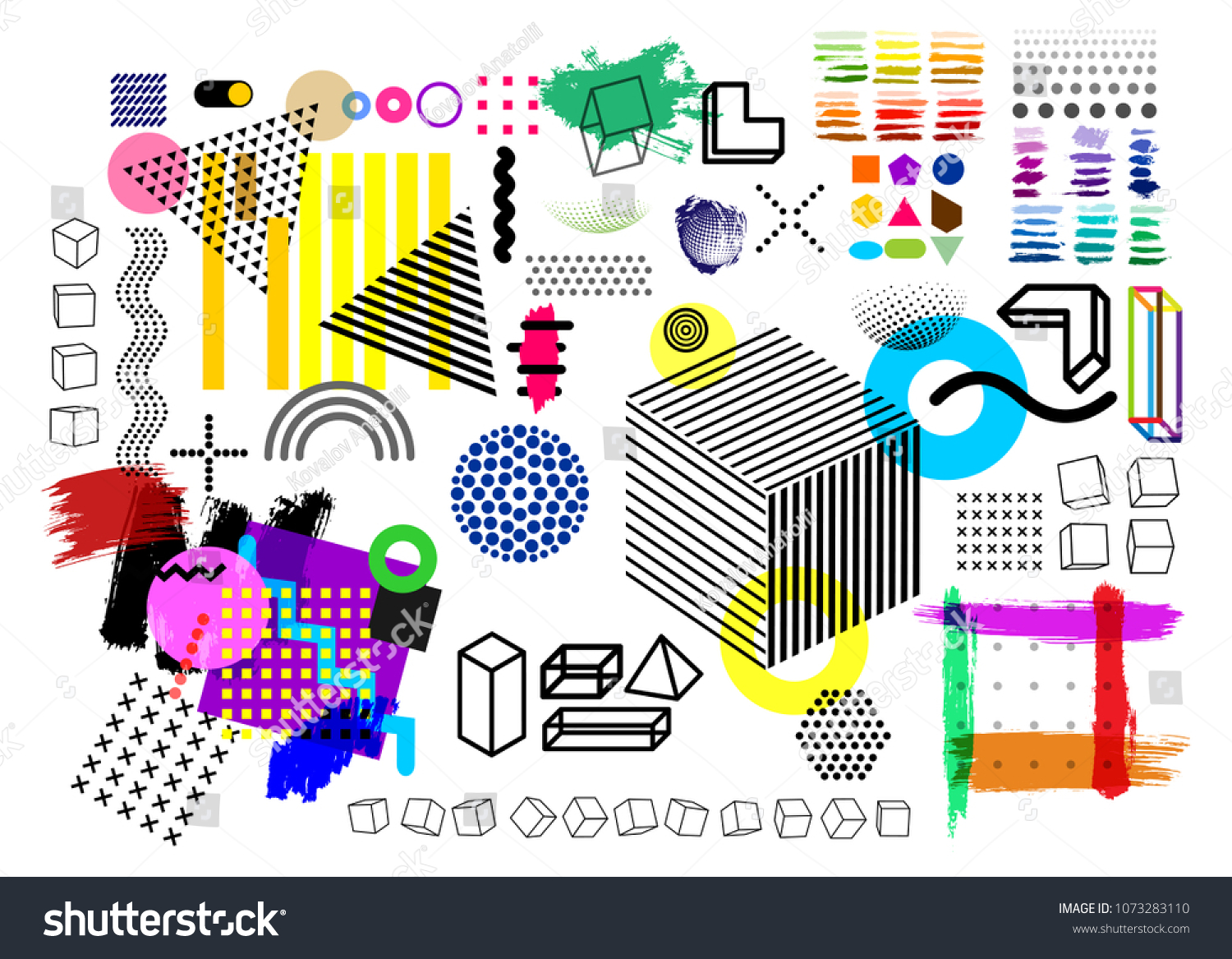 Set Universal Trend Halftone Geometric Shapes Stock Vector (Royalty ...