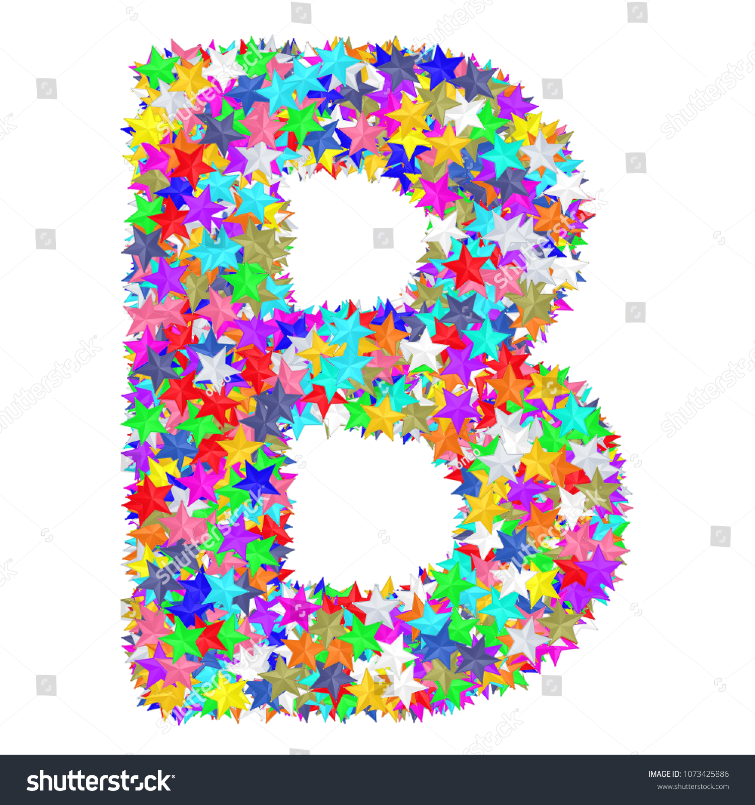 Alphabet Symbol Letter B Composed Colorful Stock Illustration ...