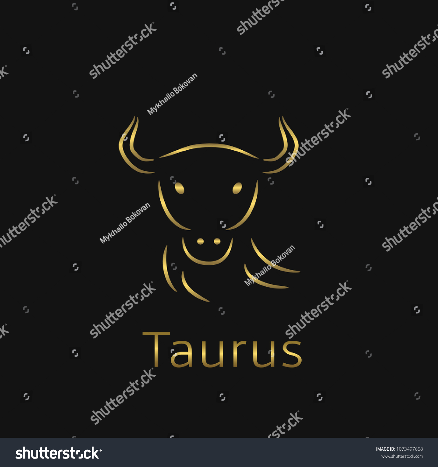 Taurus Zodiac Sign Taurus Abstract Symbol Stock Illustration 1073497658 ...