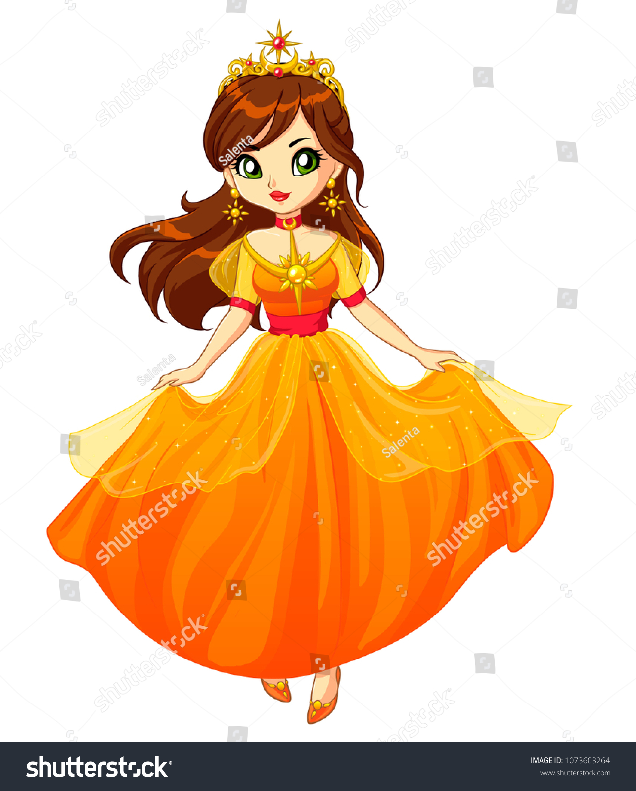 Cute Little Princess Hand Drawn Art Stock Vector (Royalty Free ...