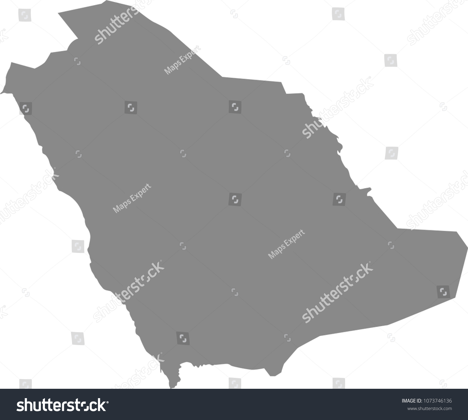 Saudi Arabia Map Vector Outline Illustration Stock Vector (Royalty Free ...