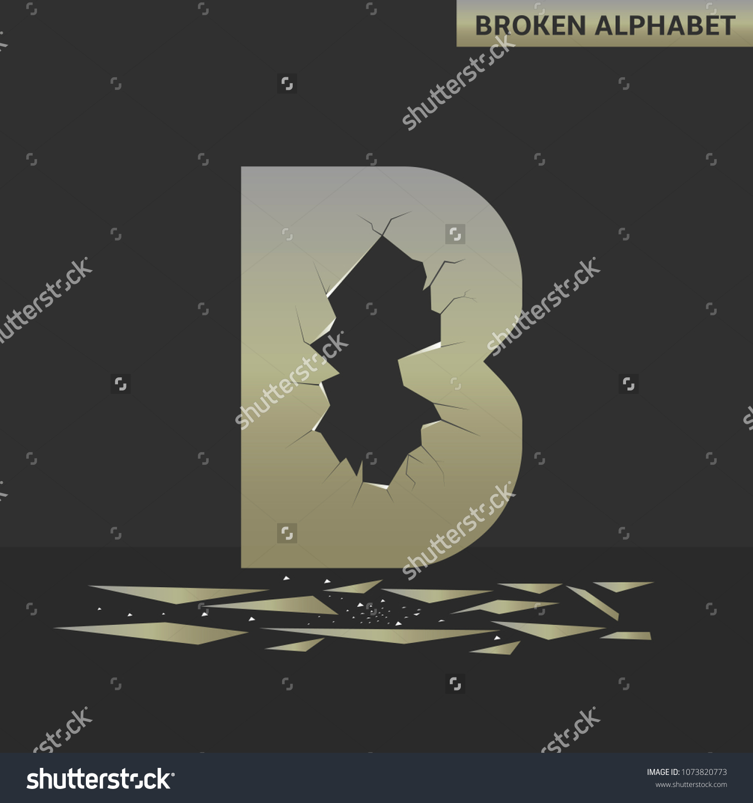 Broken B Letter Mirror Alphabet Cracks Stock Illustration 1073820773 ...