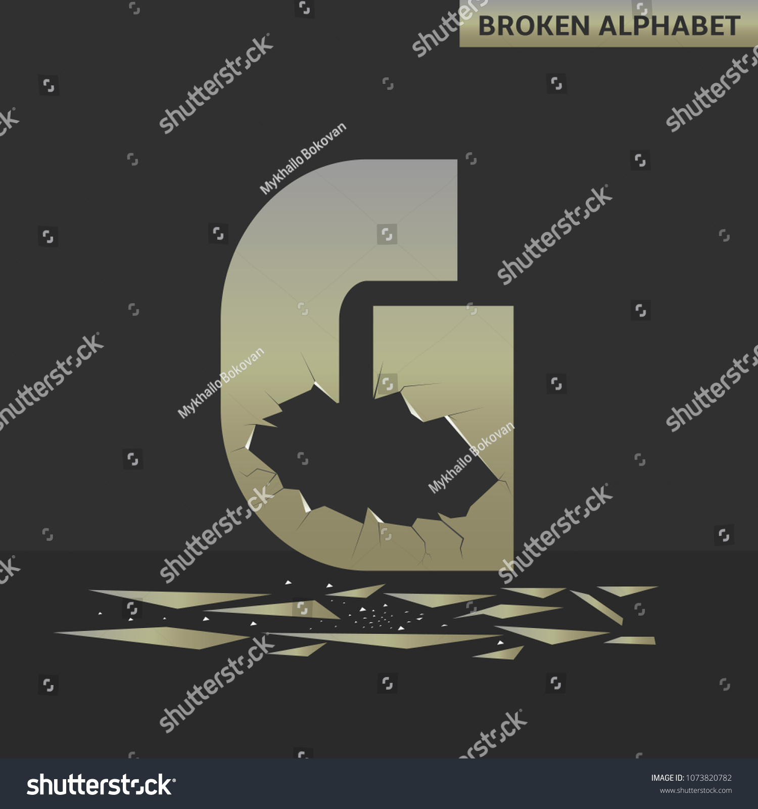 Broken G Letter Mirror Alphabet Cracks Stock Illustration 1073820782 ...