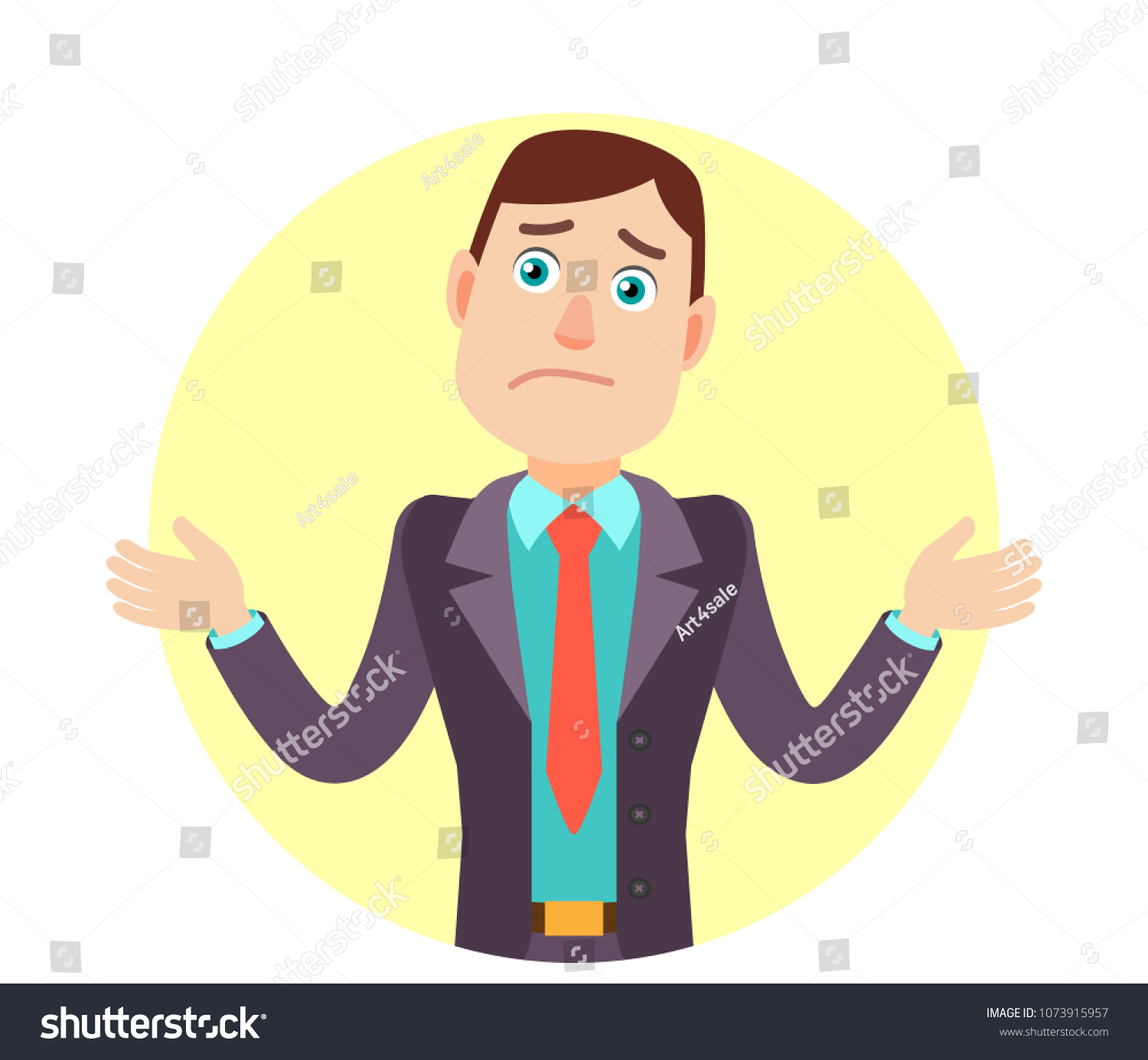 Dont Know Businessman Shrugging His Shoulders Stock Vector (Royalty ...