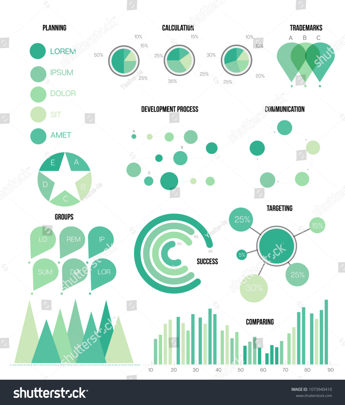 Eco Nature Green Infographic Vector Flowchart Stock Vector (Royalty ...