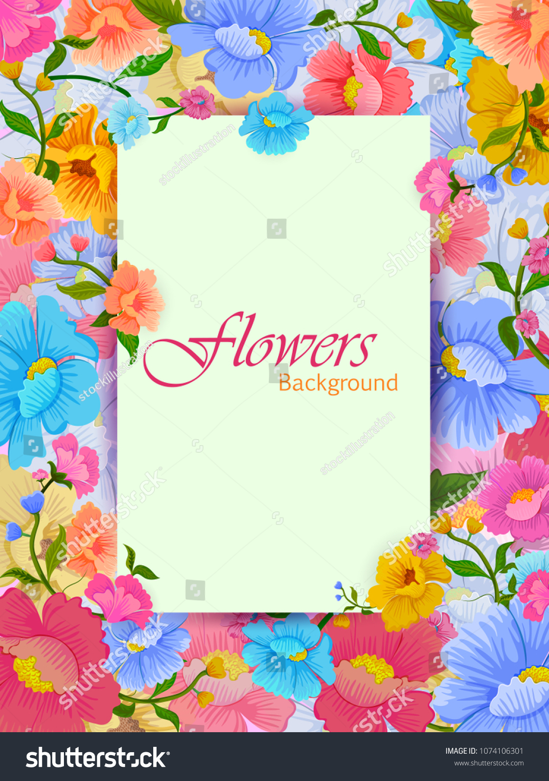 Flower Arrangement Invitation Card Greeting Background Stock Vector ...