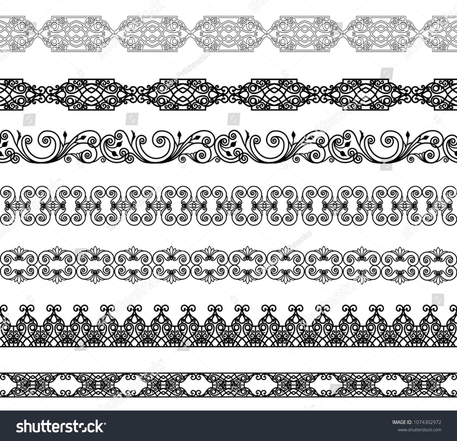 Set Black Borders On White Background Stock Vector (Royalty Free ...