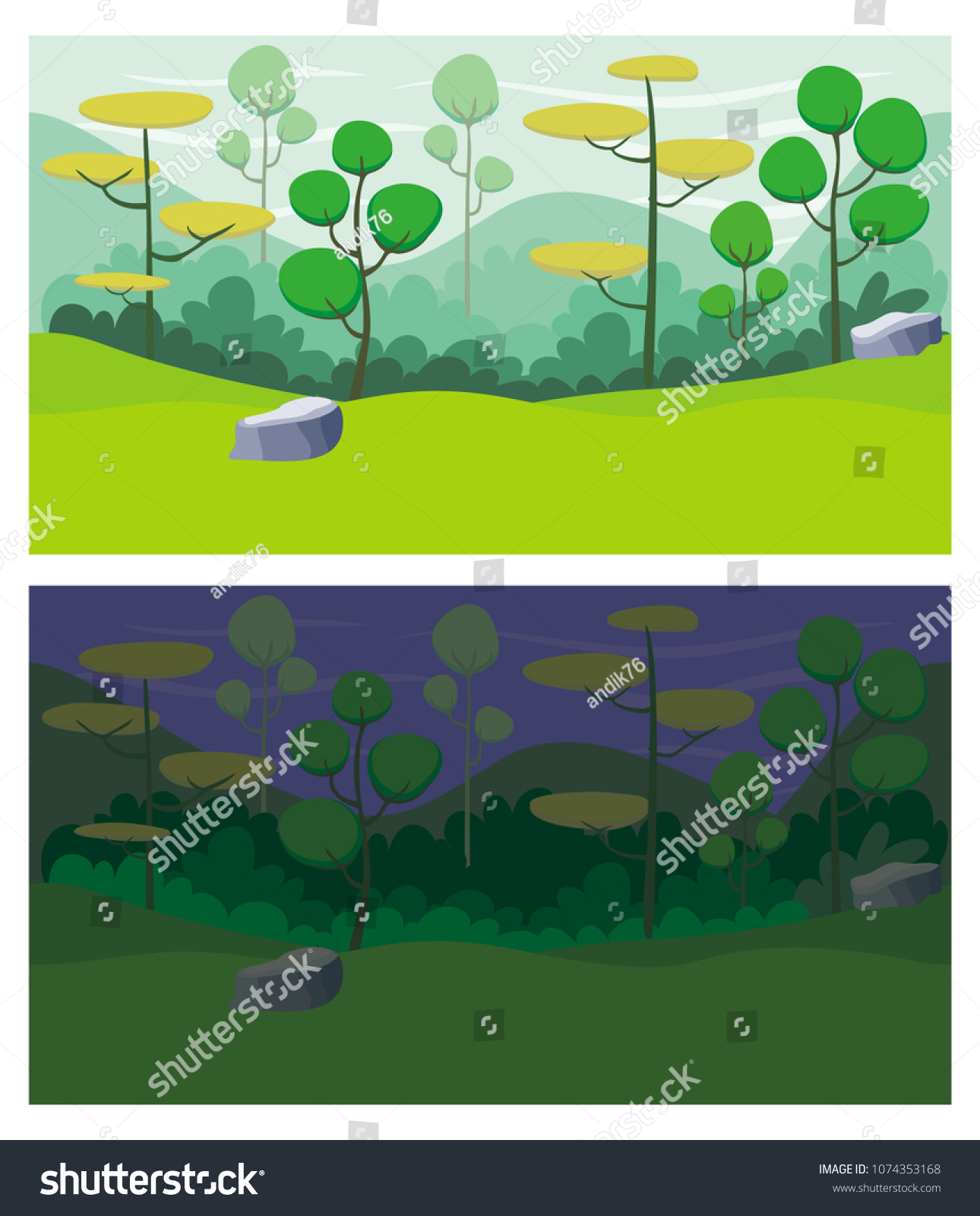 Cute Cartoon Endless Landscape Separated Layers Stock Vector (Royalty ...