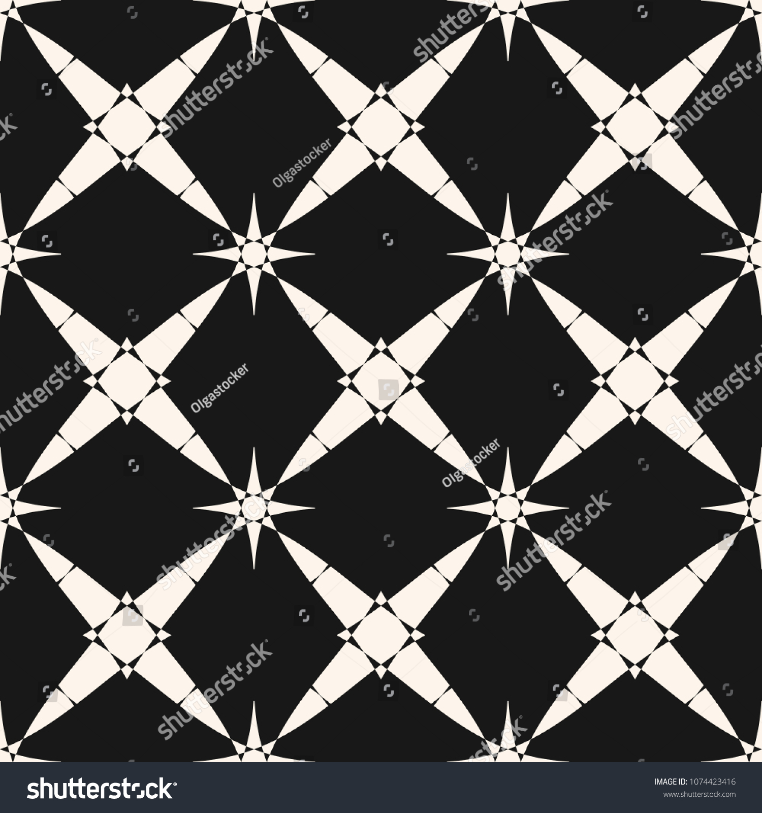 Elegant Vector Seamless Pattern Black White Stock Vector (Royalty Free ...