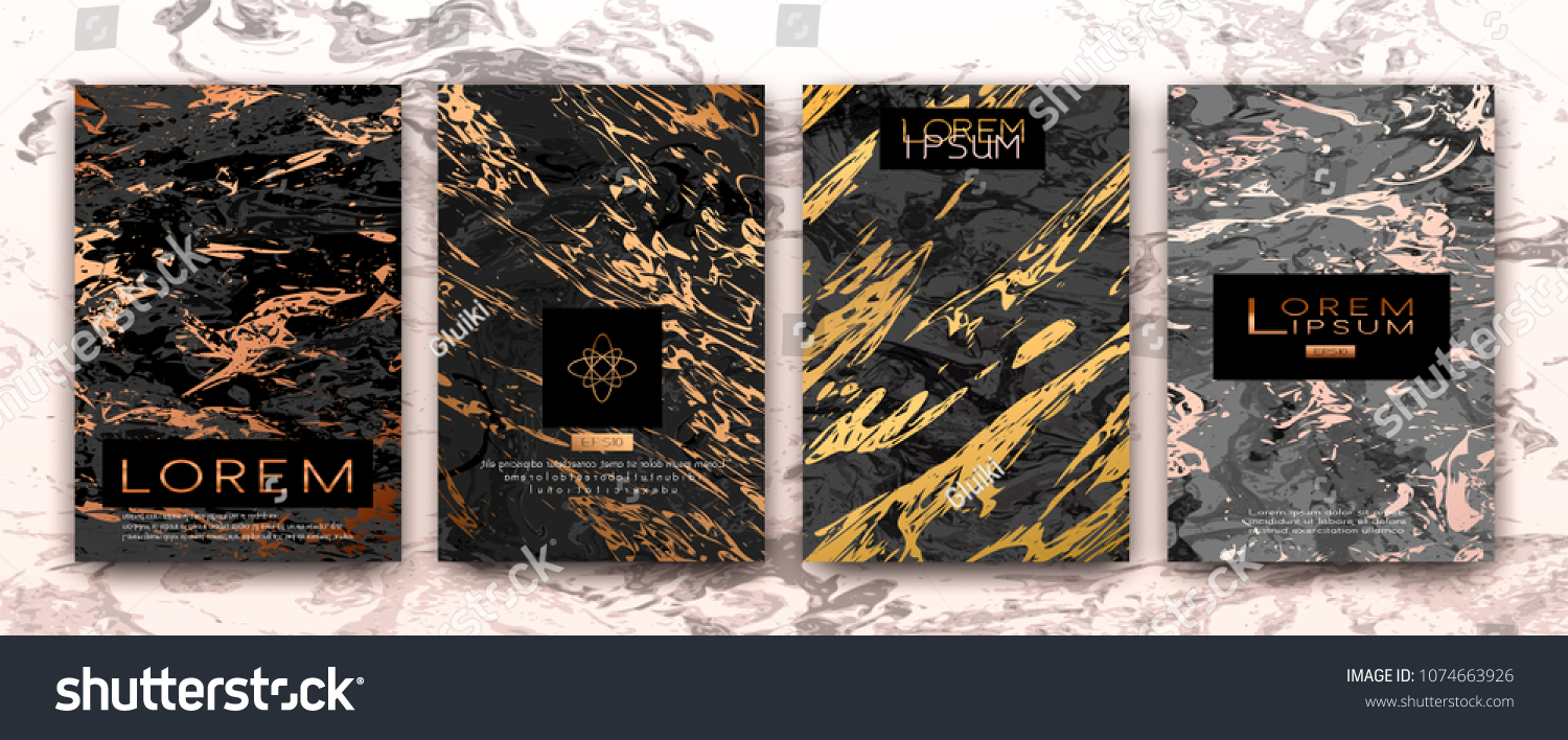 Gold Black White Marble Template Artistic Stock Vector (royalty Free 