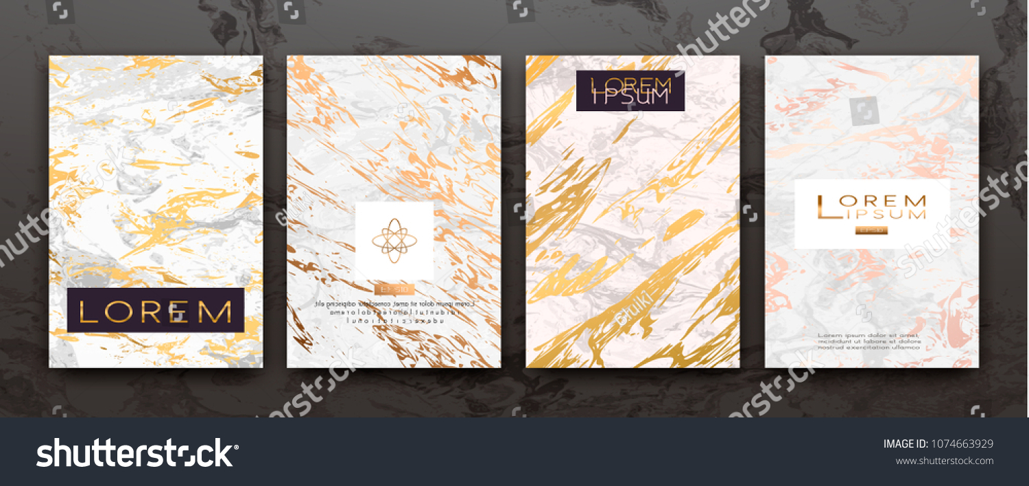 Gold Black White Marble Template Artistic Stock Vector (royalty Free 