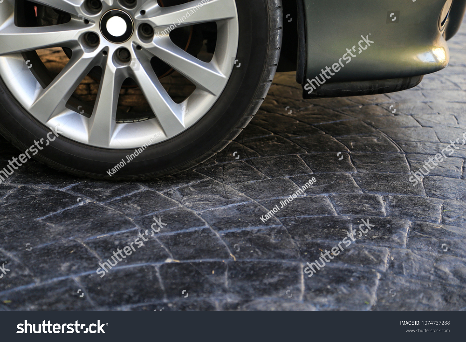 Stamped Concrete Floor Garage Floor Stock Photo 1074737288 Shutterstock