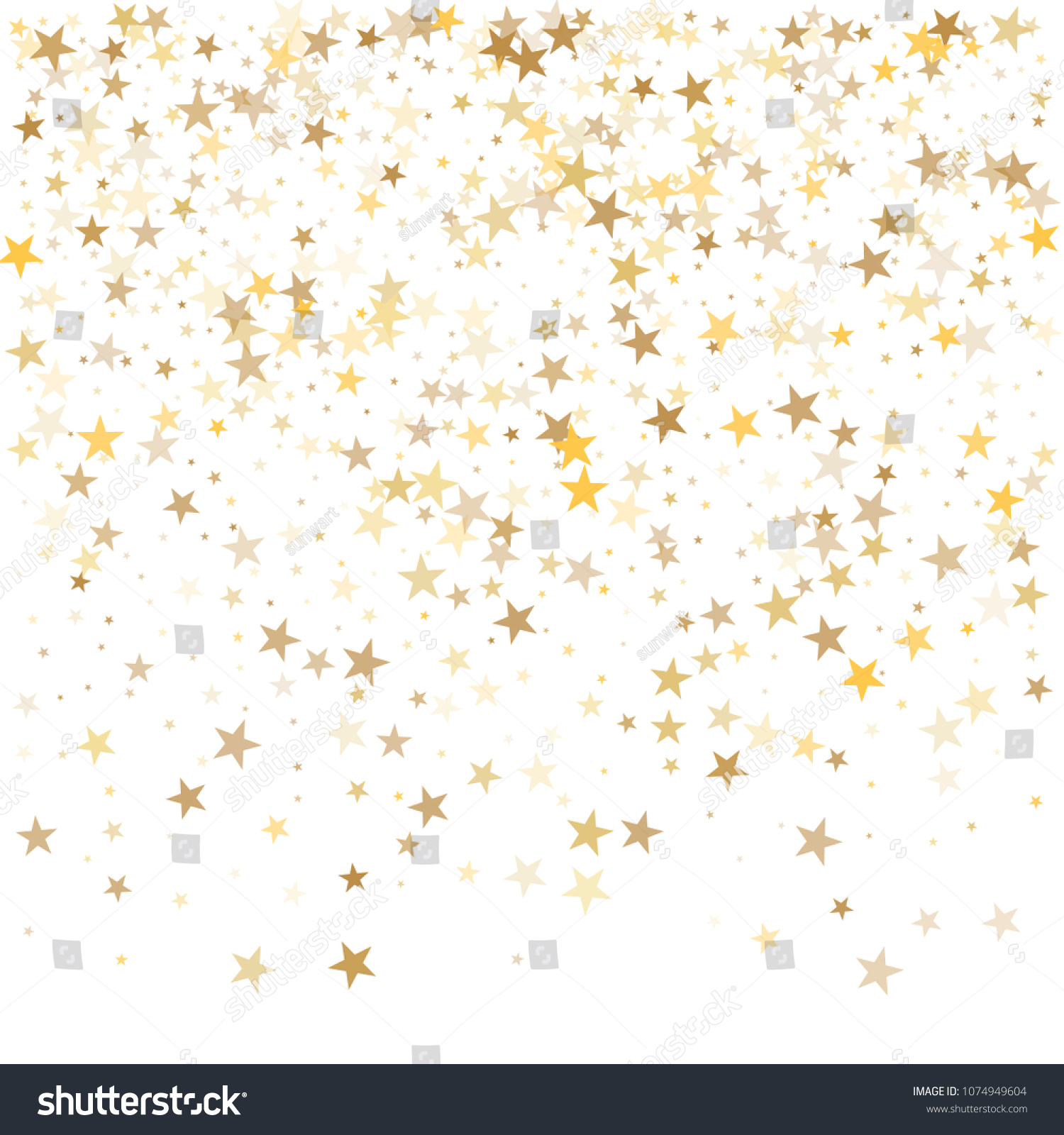 Gold Stars Background Sparkling Golden Christmas Stock Vector (Royalty ...