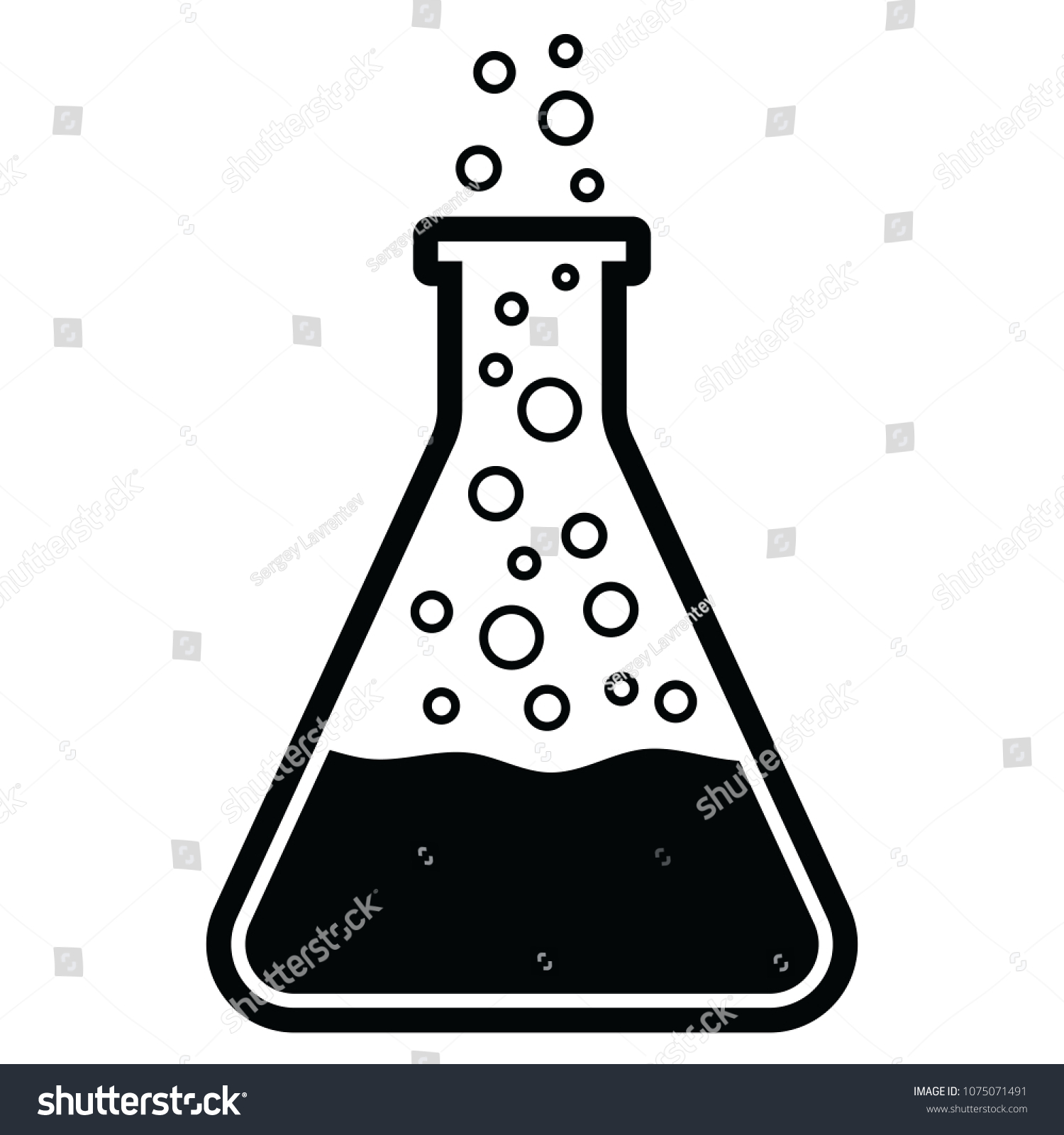 Conical Erlenmeyer Flask On White Background Stock Vector (Royalty Free ...