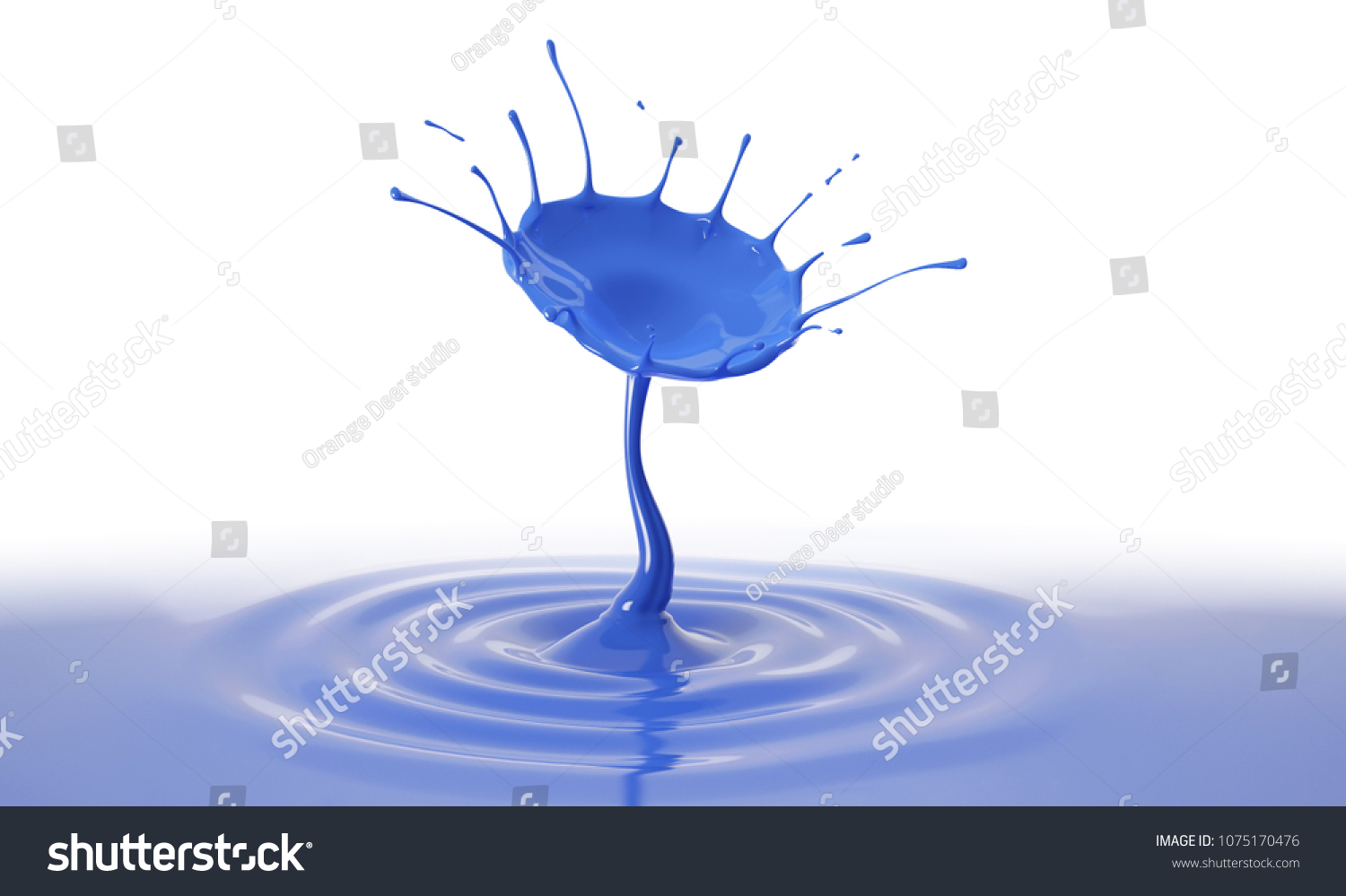 Beautiful Splash Blue Paint 3d Illustration Stock Illustration ...