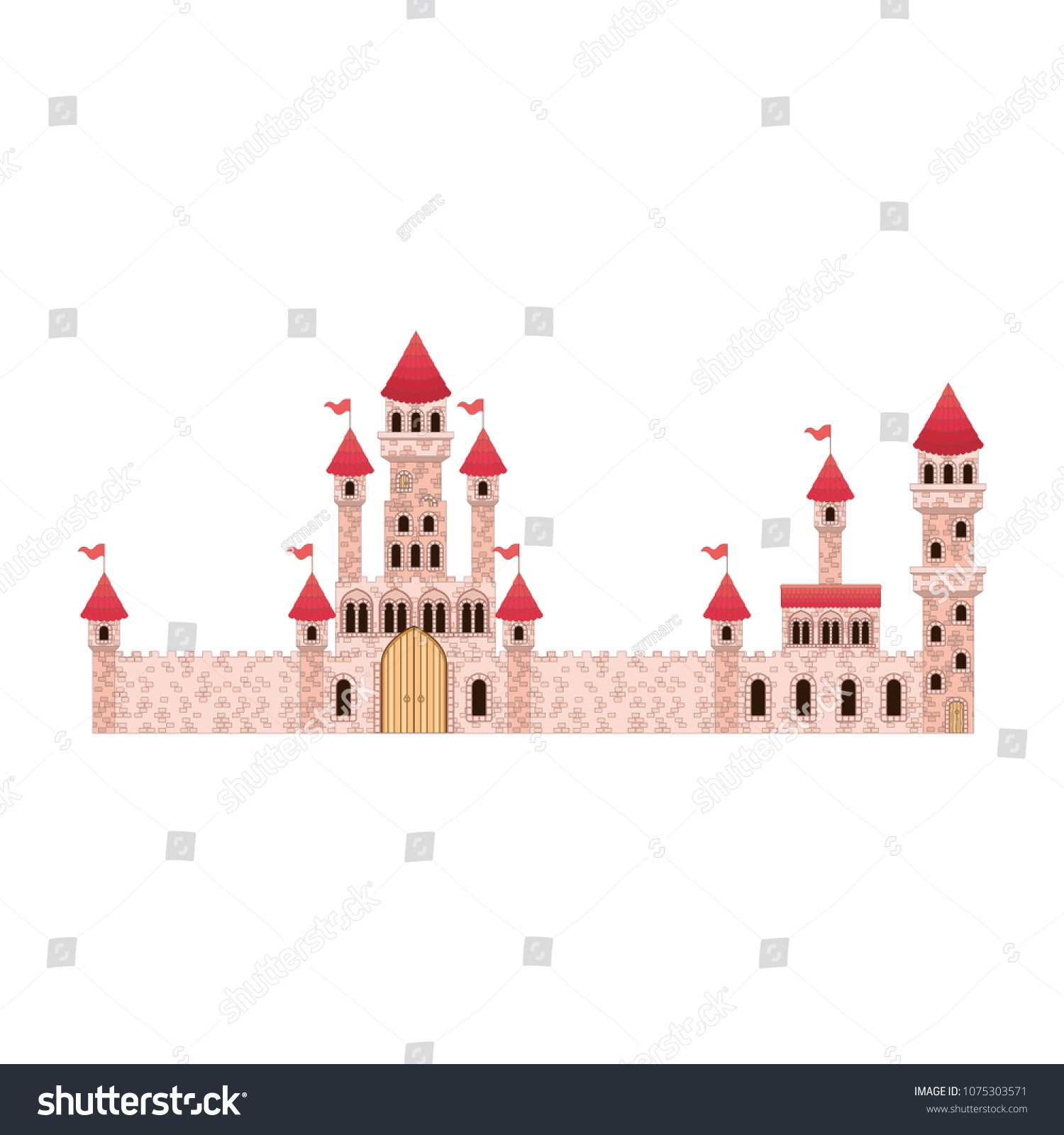 Medieval Castle Flags Stock Vector (Royalty Free) 1075303571 | Shutterstock