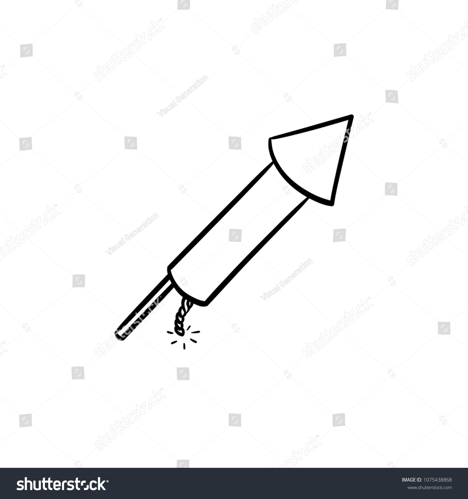 Firework Hand Drawn Outline Doodle Icon Stock Vector (Royalty Free ...