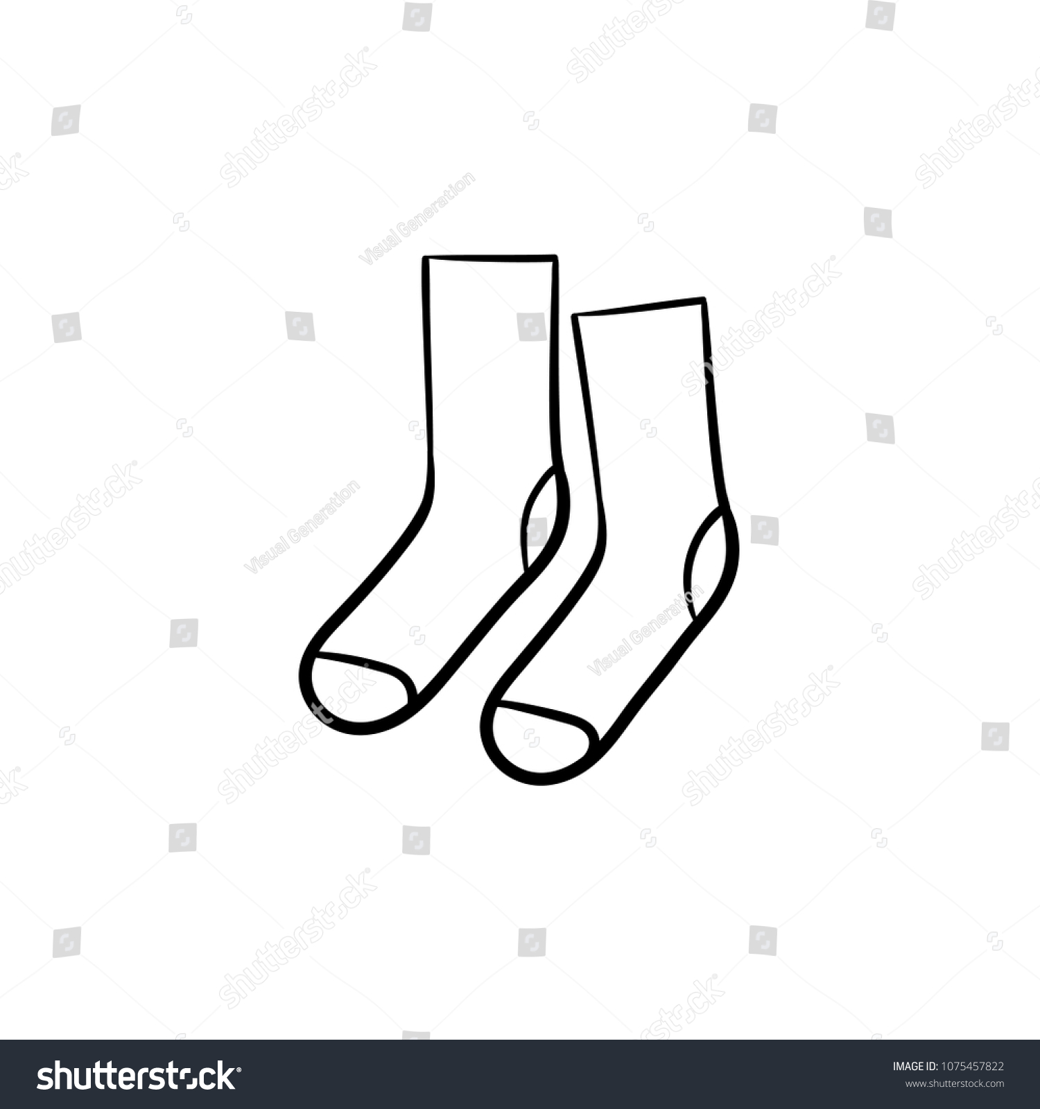 Socks Hand Drawn Outline Doodle Icon Stock Vector (Royalty Free ...