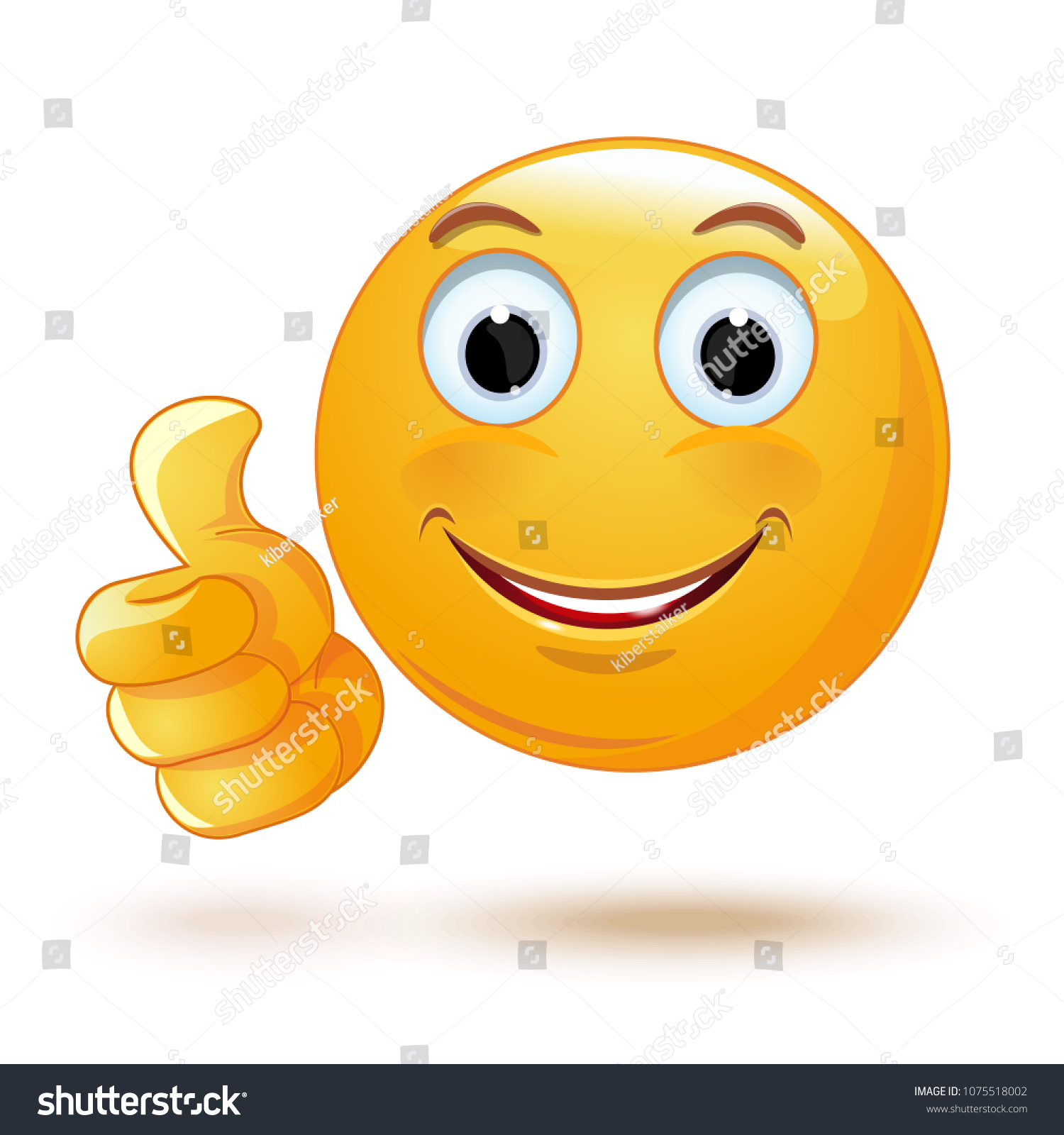 Smiley Thumb Laik Cool Emoticon Showing Stock Vector (Royalty Free ...