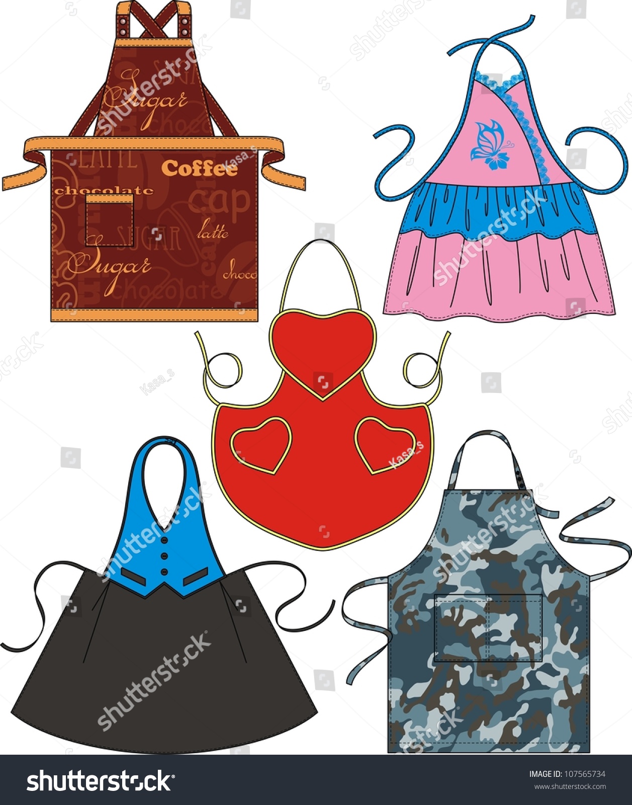 Different Types Aprons Pockets Drawings Stock Vector Royalty Free 107565734 Shutterstock 2248