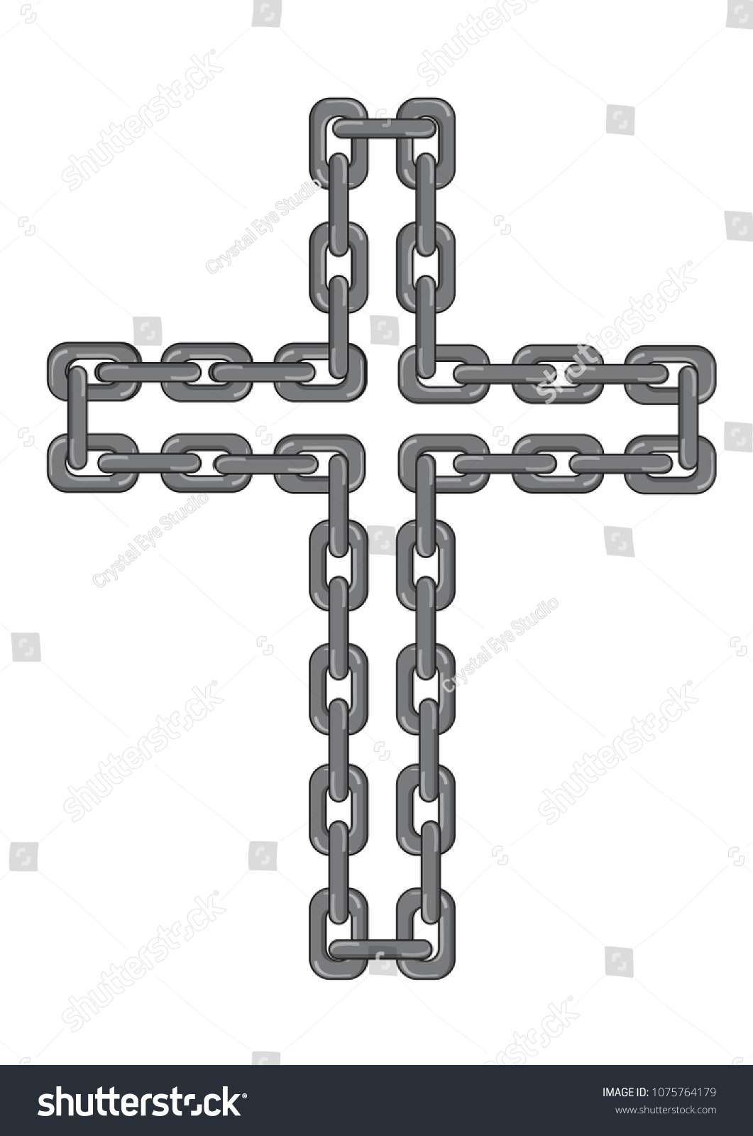 Cross Made Chains Concept Editable Clip Stock Vector (Royalty Free ...