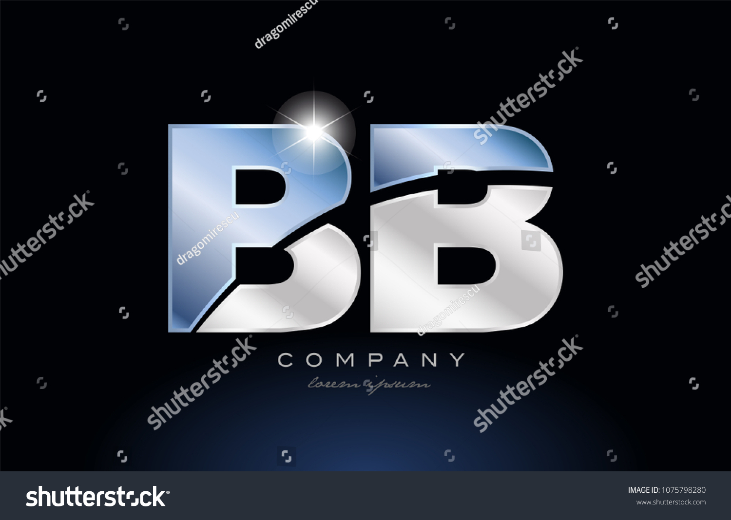 Alphabet Letter Bb B B Logo Stock Vector (Royalty Free) 1075798280 ...